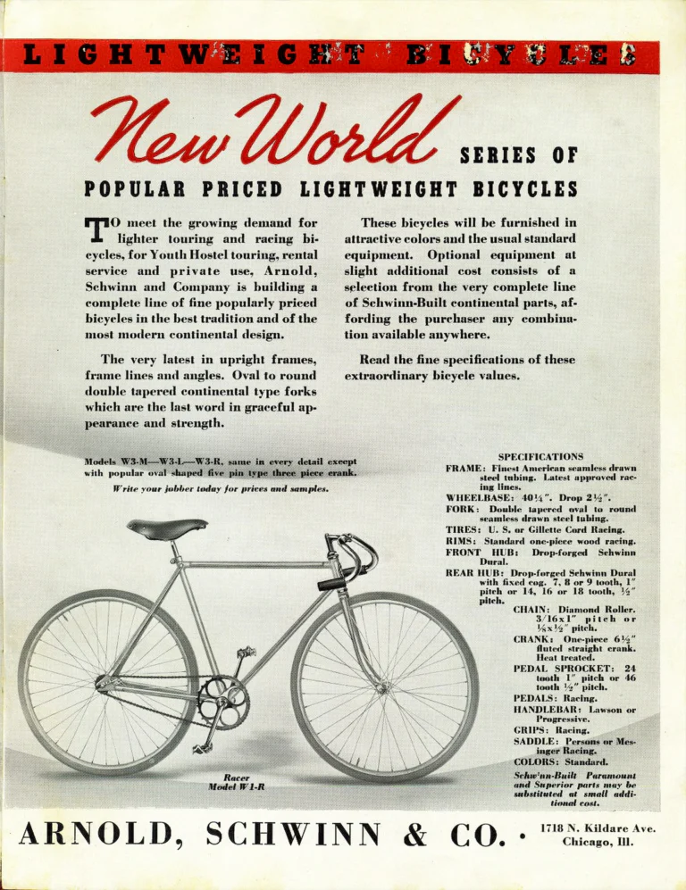 Schwinn New World Series Catalog (Undated, 1938 or Later) — Popular Priced Lightweight Bicycles, American and English Type — page 3 of 8