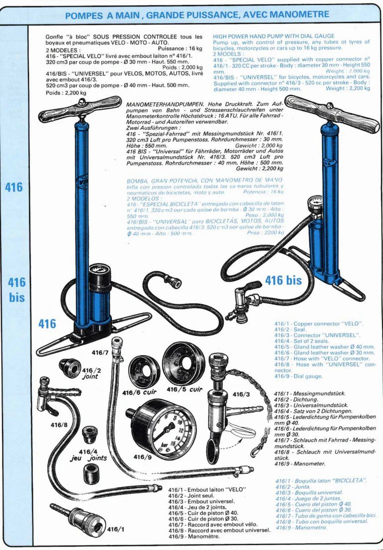 VAR Catalog of about 1983 — Outillage "Cycle", Tools for Cycle Workshops, Drawings and Layout by Daniel Rebour — page 40 of 70