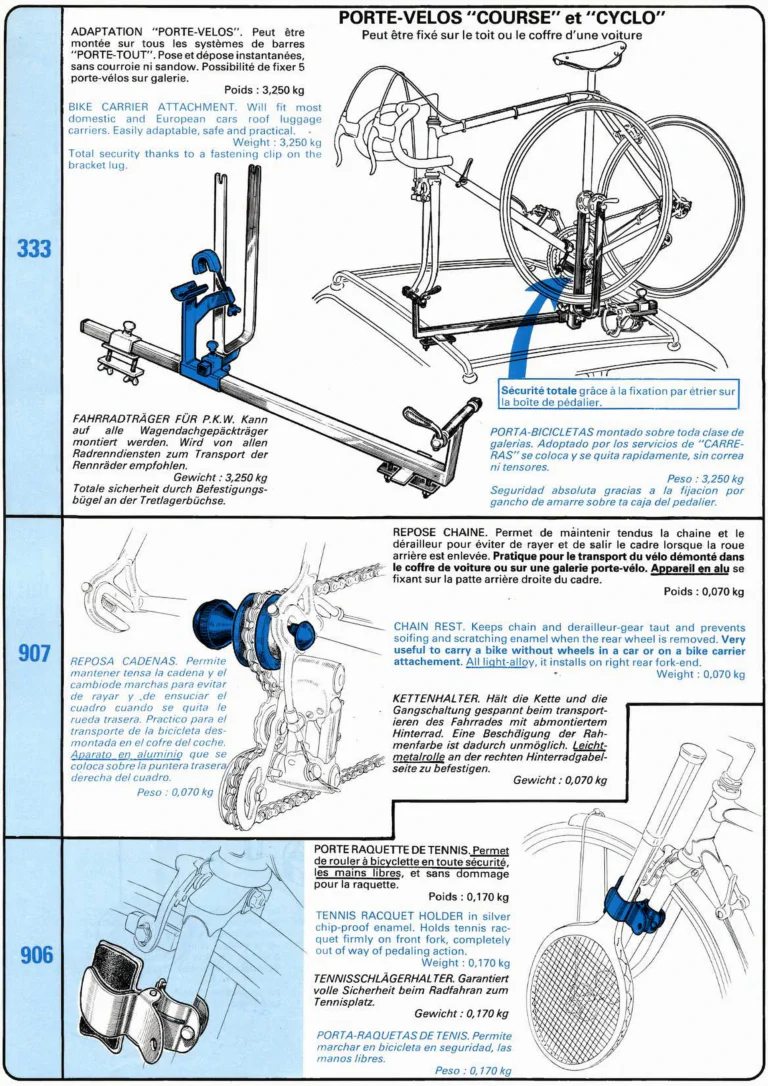 VAR Catalog of about 1983 — Outillage "Cycle", Tools for Cycle Workshops, Drawings and Layout by Daniel Rebour — page 45 of 70