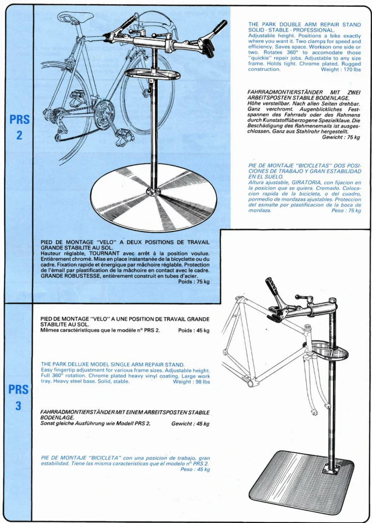 VAR Catalog of about 1983 — Outillage "Cycle", Tools for Cycle Workshops, Drawings and Layout by Daniel Rebour — page 65 of 70