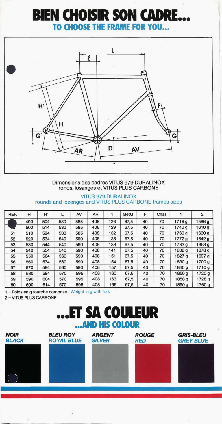 Vitus 979 Duralinox Brochure — Frames, Fork, Accessories and Vitus Plus Carbone — page 2 of 6